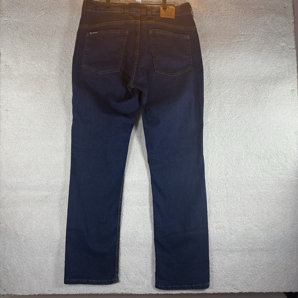 Origin Jeans Mens Size 34x 32 Dark Blue Straight Leg Made in USA Stretch Denim - Picture 8 of 8